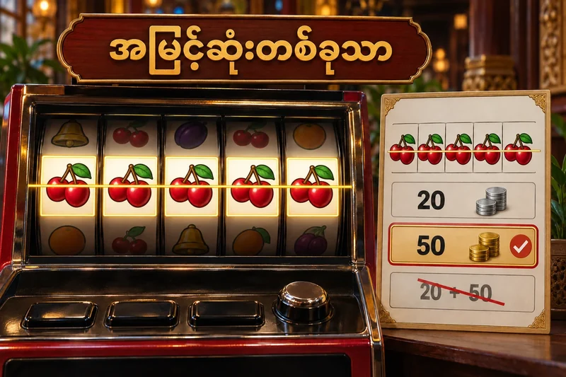 စိတ်ကူးစလော့လိုင်းတစ်ကြောင်းပေါ်တွင်20နှင့်50အနက်50တစ်ခုတည်း ရွေးပြထားပုံ